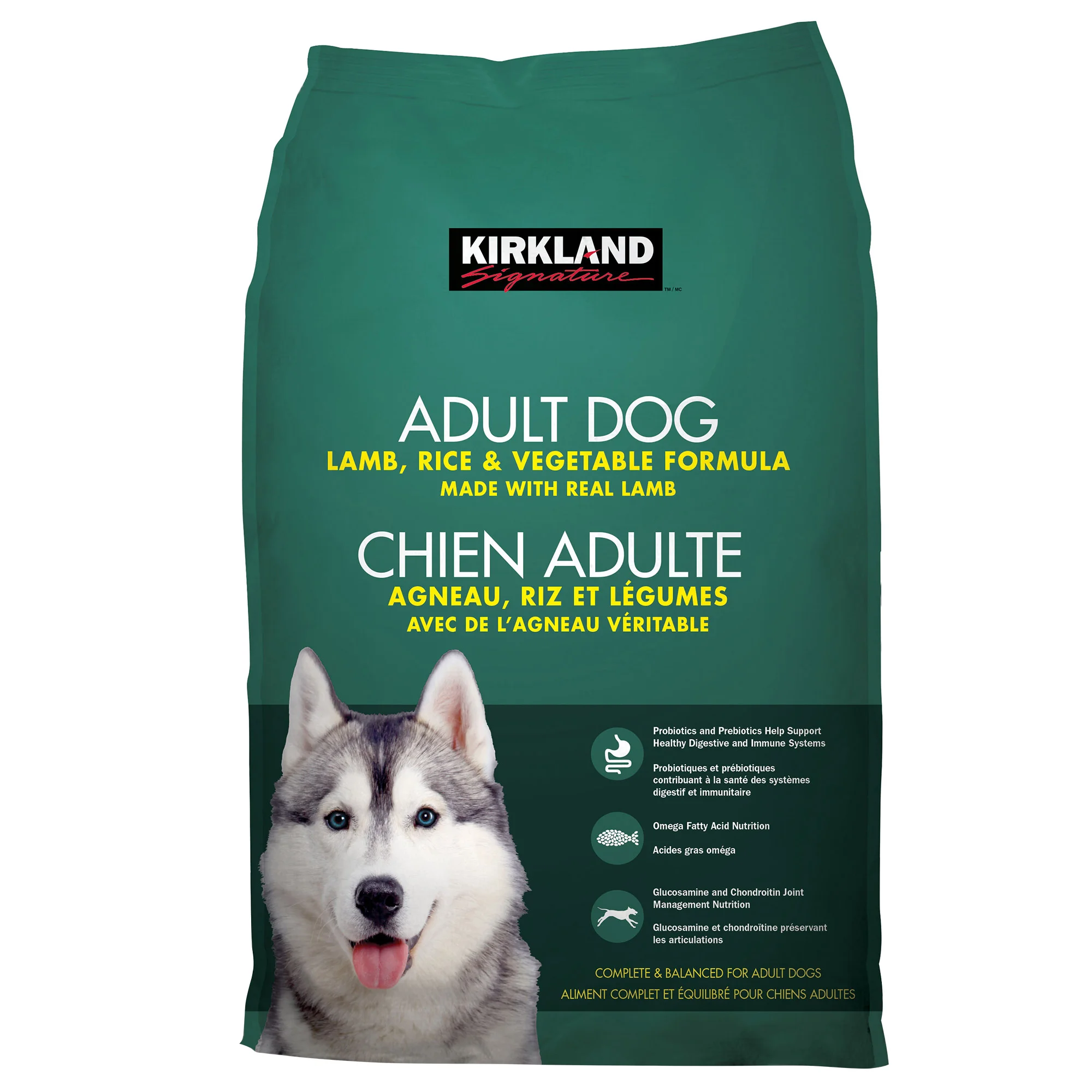 Kirkland Signature Lamb, Rice & Vegetables Adult Dog Food, 18.14 kg (40 lb.) 29504